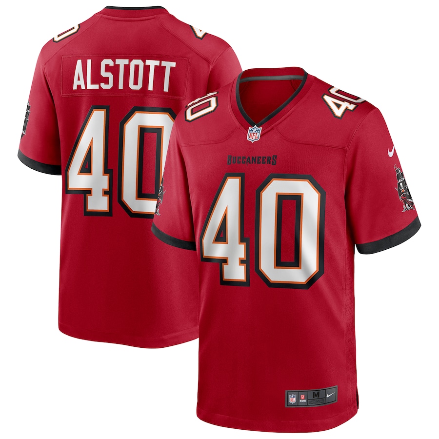Customized Men Tampa Bay number #40 Alstott Red Nike Game NFL Jerseys